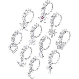 10Pcs Dangle Nose Rings